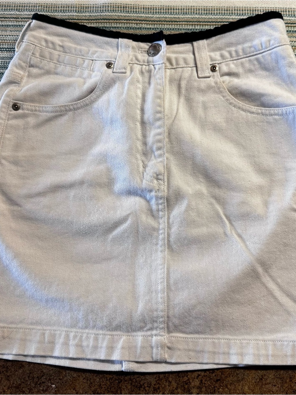 DKNY White Mini Denim Skirt